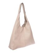 Sac Hobo en cuir Emma beige - 33x43x10 cm