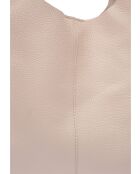 Sac Hobo en cuir Emma beige - 33x43x10 cm