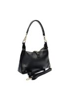 Schwarze Schultertasche aus Saphira-Leder - 17x28x7 cm