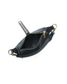 Schwarze Schultertasche aus Saphira-Leder - 17x28x7 cm