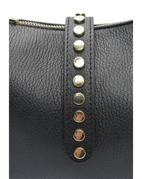 Schwarze Schultertasche aus Saphira-Leder - 17x28x7 cm