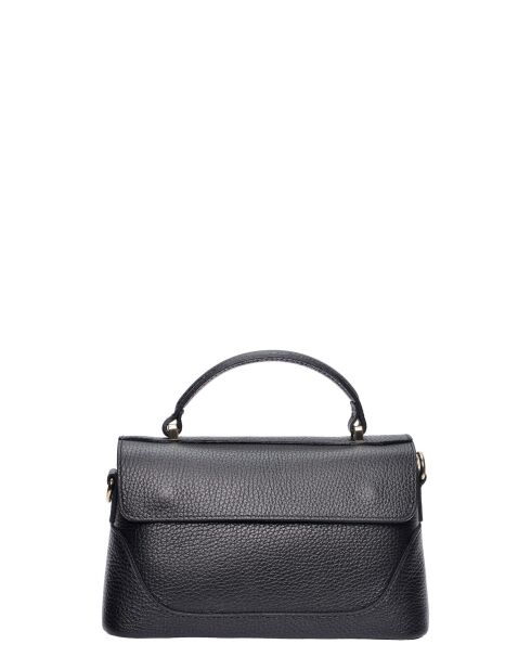 Bolso Giulia de piel negra - 12,5x21x8,5 cm