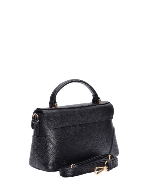 Bolso Giulia de piel negra - 12,5x21x8,5 cm