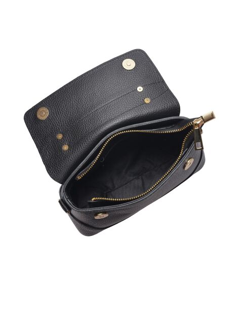 Bolso Giulia de piel negra - 12,5x21x8,5 cm