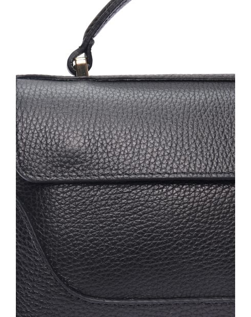 Bolso Giulia de piel negra - 12,5x21x8,5 cm
