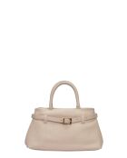 Amberbeige leren draagtas - 17,5x26x13 cm