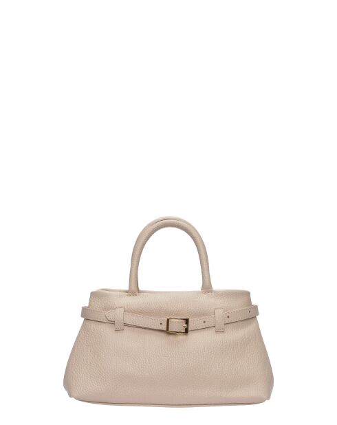 Bolso de piel beige ámbar - 17,5x26x13 cm