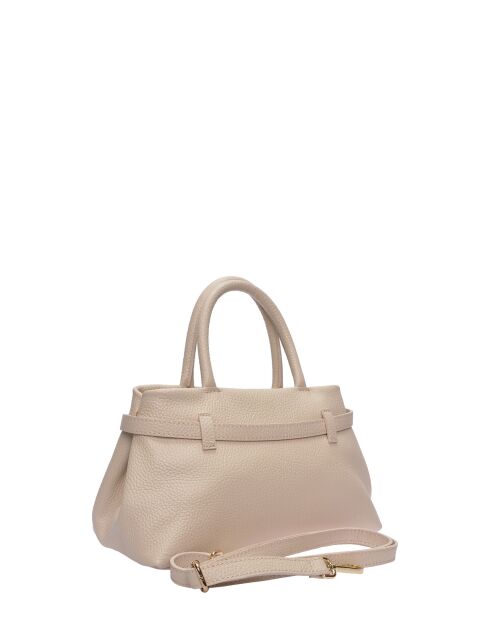 Bolso de piel beige ámbar - 17,5x26x13 cm