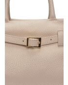 Amberbeige leren draagtas - 17,5x26x13 cm