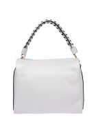 Bandolera Clara de piel blanca - 26x30x10 cm