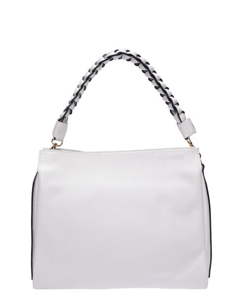 Bandolera Clara de piel blanca - 26x30x10 cm