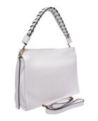 Bandolera Clara de piel blanca - 26x30x10 cm