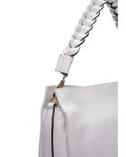 Bandolera Clara de piel blanca - 26x30x10 cm