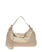 Bolso Helena de piel beige - 28x47x8 cm