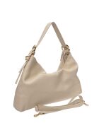 Bolso Helena de piel beige - 28x47x8 cm