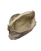 Bolso Helena de piel beige - 28x47x8 cm
