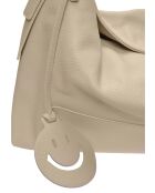 Bolso Helena de piel beige - 28x47x8 cm