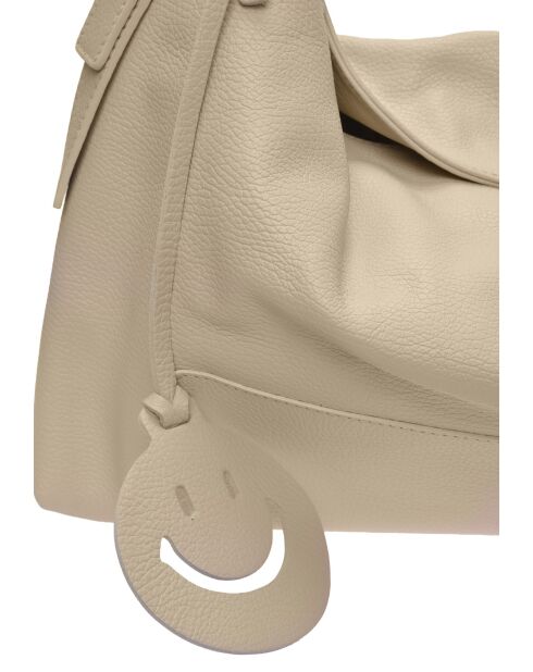 Bolso Helena de piel beige - 28x47x8 cm