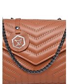 Borsa a tracolla Clarissa in pelle cognac - 16x21x8 cm