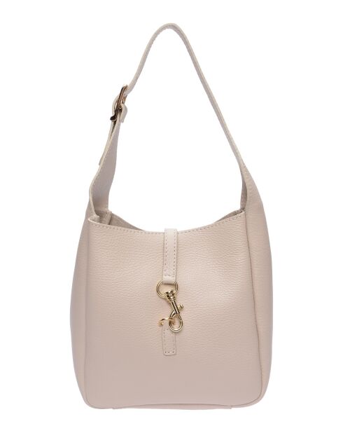 Theodora beige Lederhandtasche - 20,5x21x8 cm