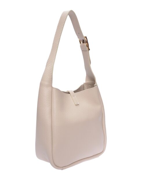 Theodora beige Lederhandtasche - 20,5x21x8 cm