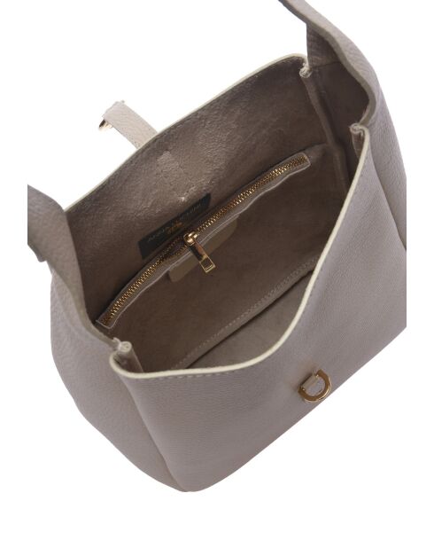 Theodora beige Lederhandtasche - 20,5x21x8 cm