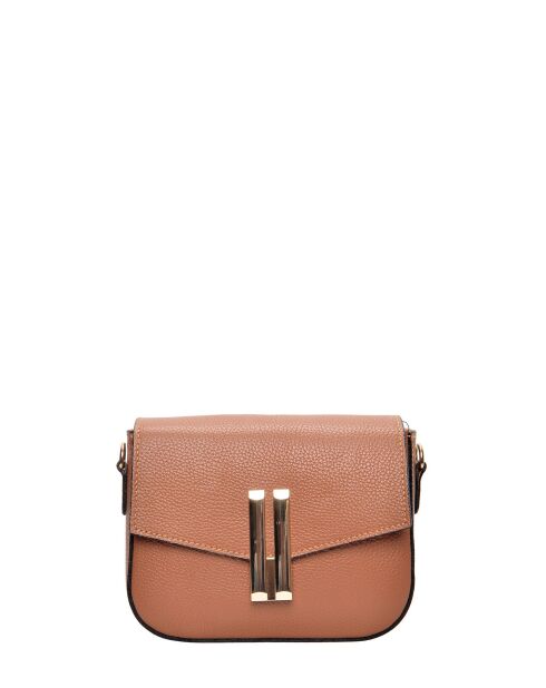 Bandolera Cordelia de piel coñac - 15x20x6 cm