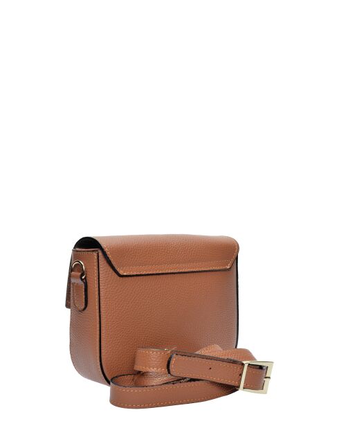 Bandolera Cordelia de piel coñac - 15x20x6 cm