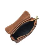 Bandolera Cordelia de piel coñac - 15x20x6 cm