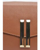 Bandolera Cordelia de piel coñac - 15x20x6 cm