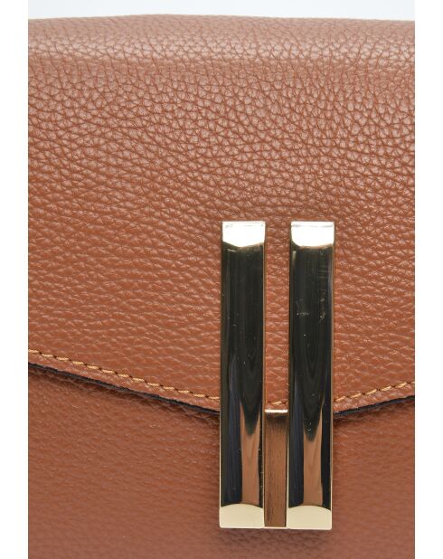 Bandolera Cordelia de piel coñac - 15x20x6 cm