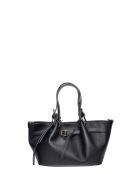 Bolso Isabella de piel negra - 20x34x8 cm