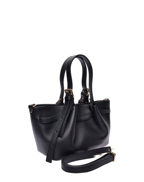 Bolso Isabella de piel negra - 20x34x8 cm