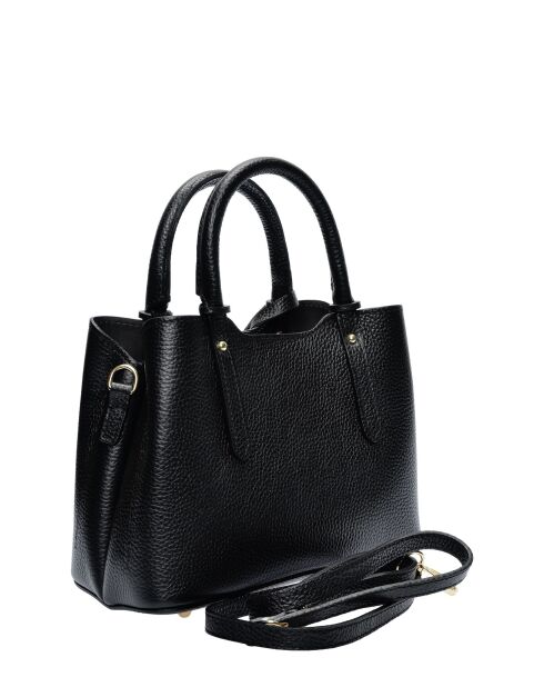 Bolso Celestina de piel negra - 16,5x22x11 cm