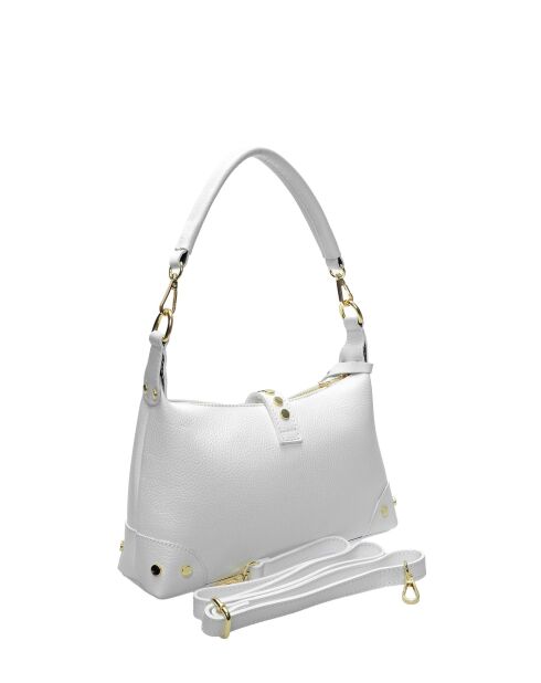 Bandolera Victoire de piel blanca - 17x28x7 cm