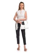 Victoire weiße Schultertasche aus Leder - 17x28x7 cm