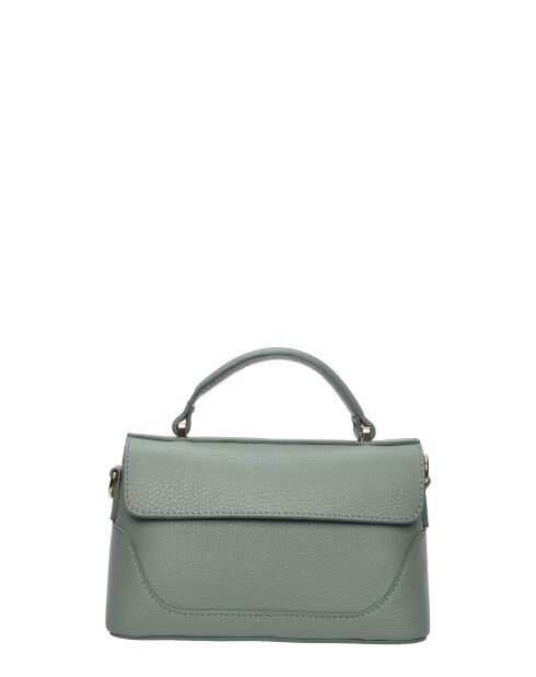 Handtasche Alicia aus mintfarbenem Leder - 12,5 x 21 x 8,5 cm