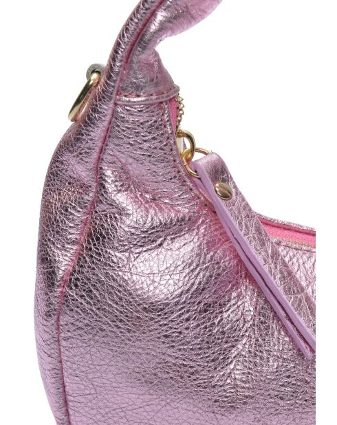 Mathilde roze leren hobotas - 10x20,5x6 cm