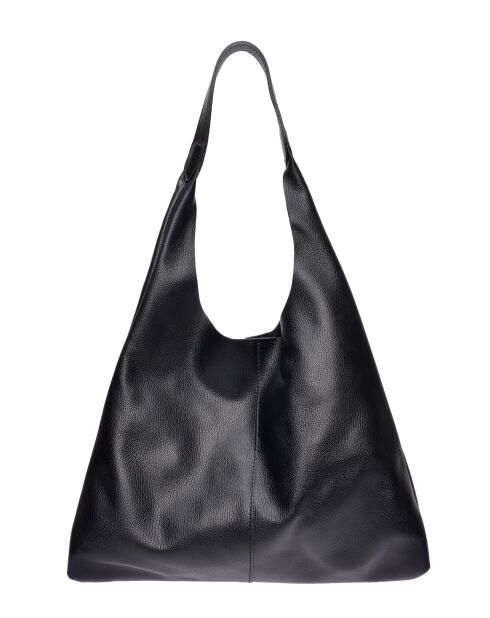 Bolso Hobo de piel negra Natalia - 33x43x10 cm