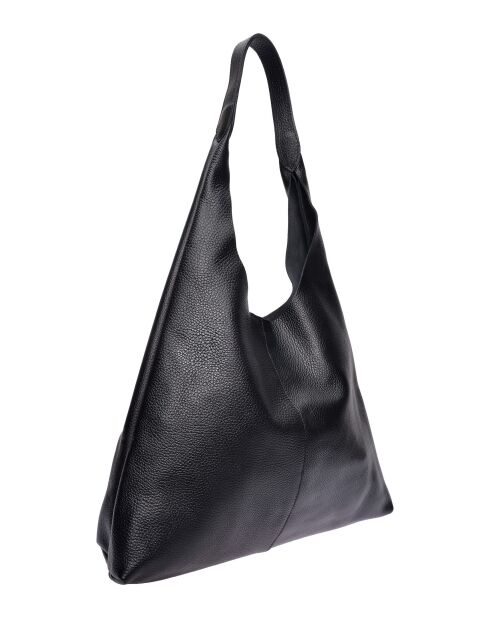 Bolso Hobo de piel negra Natalia - 33x43x10 cm