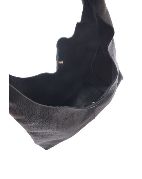 Bolso Hobo de piel negra Natalia - 33x43x10 cm