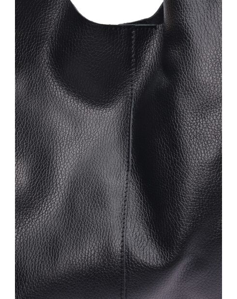 Bolso Hobo de piel negra Natalia - 33x43x10 cm