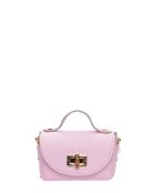 Roze leren schoudertas Geneviève - 13x19x9 cm