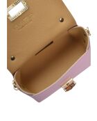 Roze leren schoudertas Geneviève - 13x19x9 cm