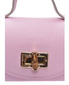 Roze leren schoudertas Geneviève - 13x19x9 cm