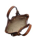 Bolso Valentina de piel coñac - 20x34x8 cm
