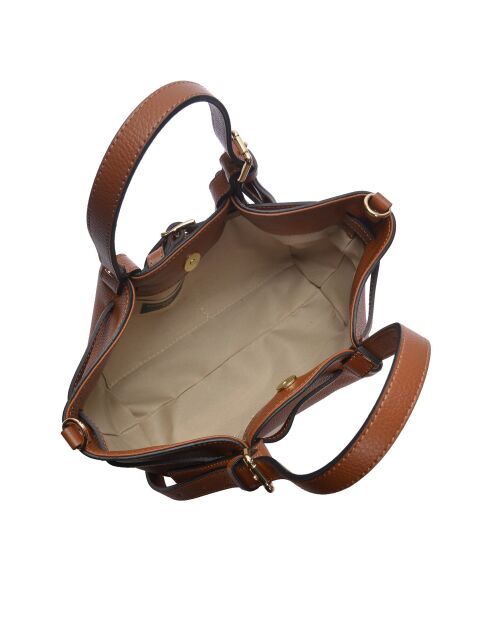 Bolso Valentina de piel coñac - 20x34x8 cm