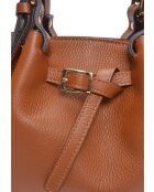 Bolso Valentina de piel coñac - 20x34x8 cm