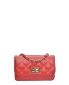 Sarah rode leren schoudertas - 12x19,5x5 cm