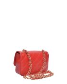 Sarah rode leren schoudertas - 12x19,5x5 cm